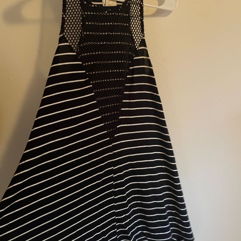 Lily Bleu Black and White Striped Backless Dress